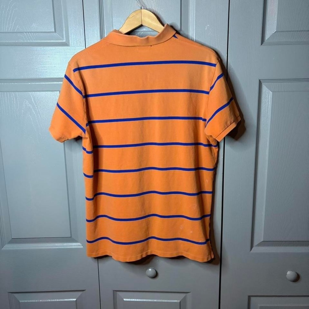 Polo Ralph Lauren striped polo shirt Size XL orange blue preppy classic - Picture 3 of 4